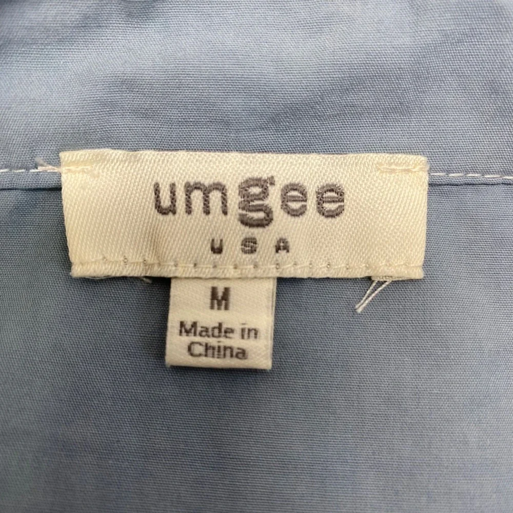 Umgee USA Women Blue Tiered Midi Dress Square Neck Sleeveless Cotton Blend Sz M - Picture 9 of 9